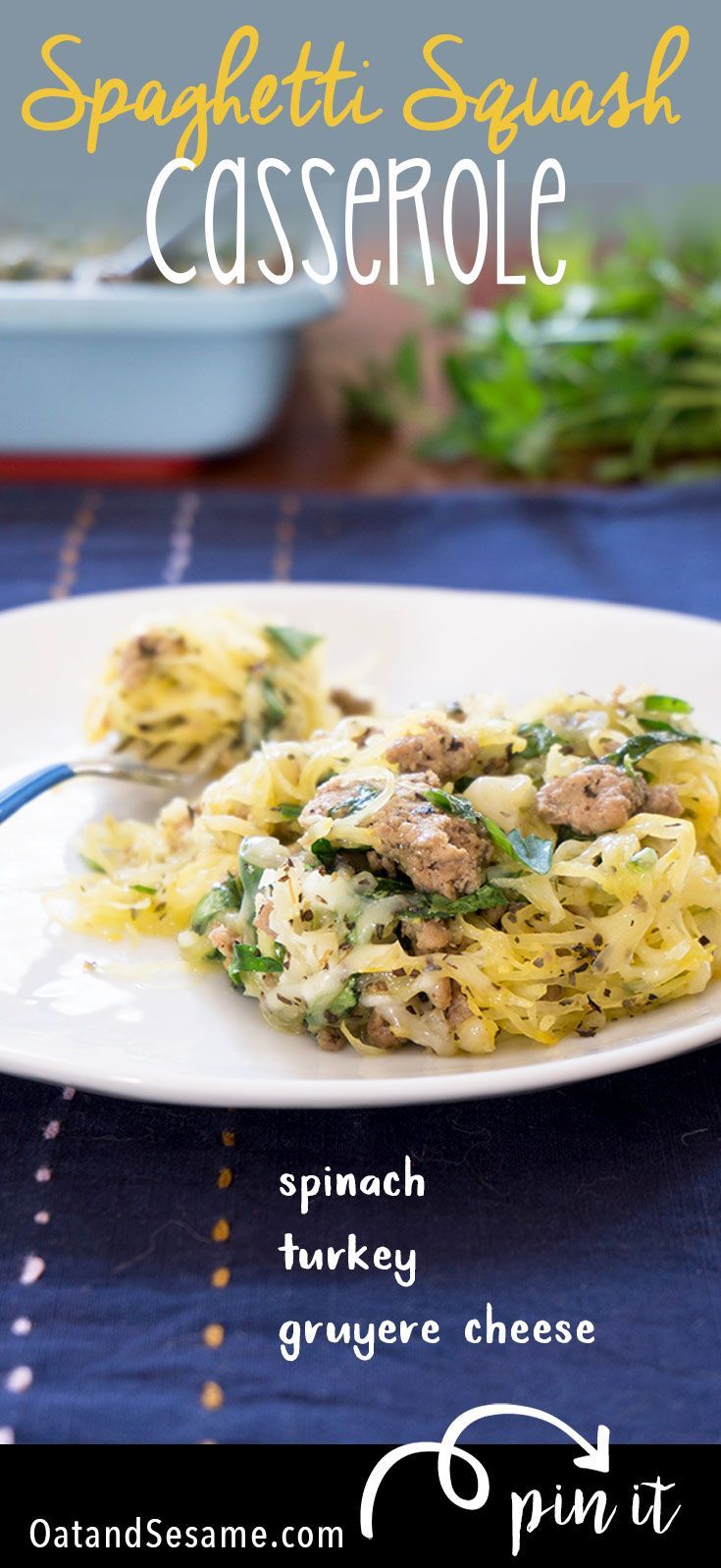 Italian Ground Turkey Spaghetti Squash Casserole Oat Amp Sesame