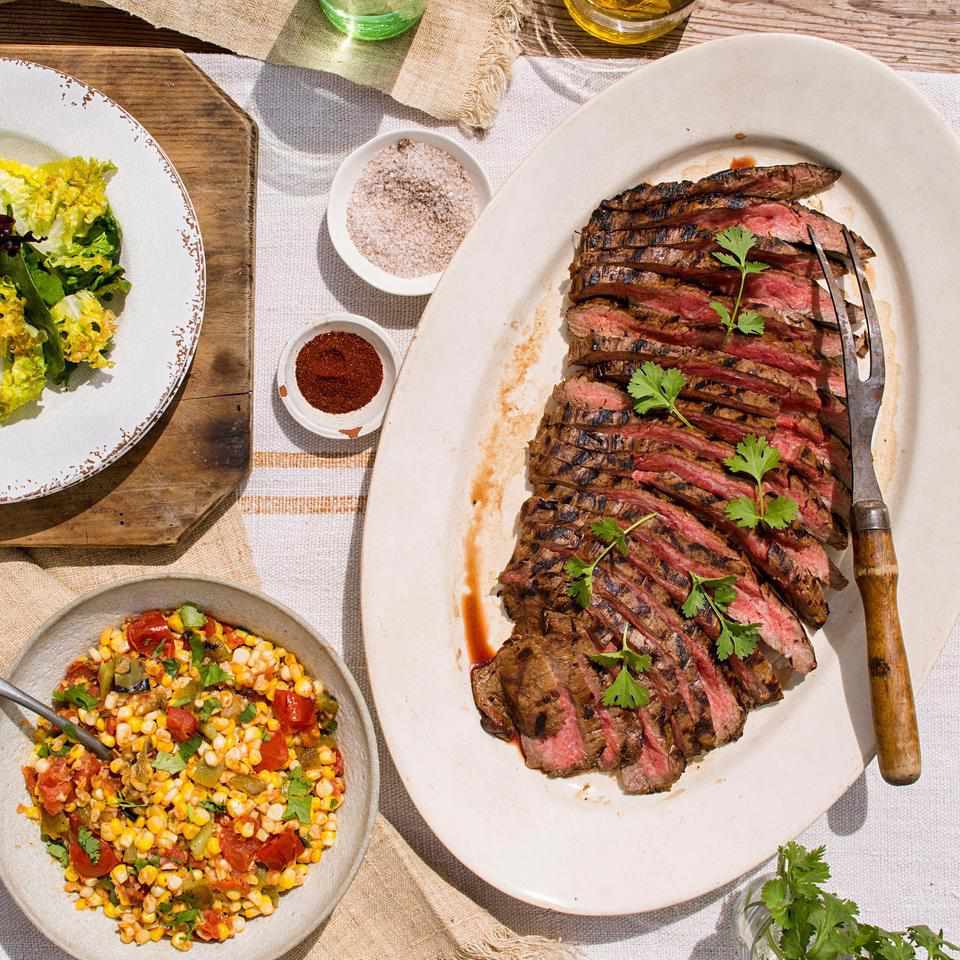 Juniper Marinated Bison Flank Steak Recipe Eatingwell