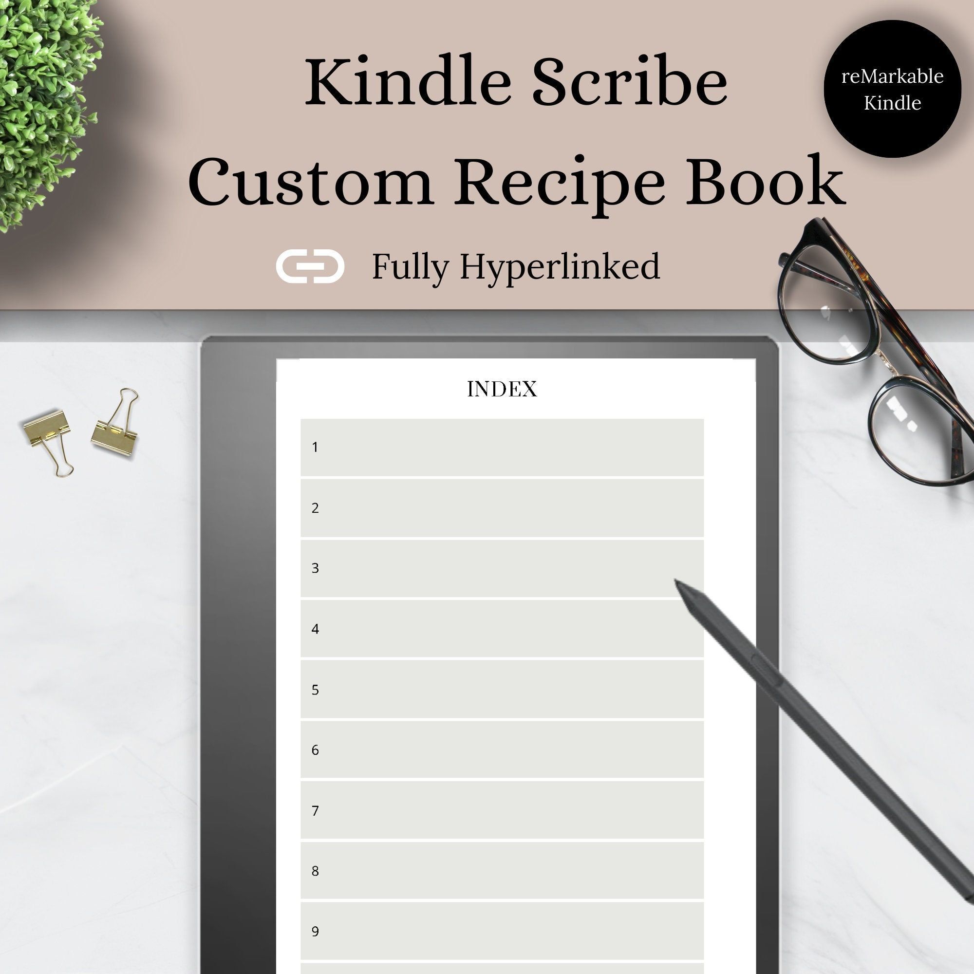 Kindle Scribe Custom Recipe Book Template Recipe Template Cookbook