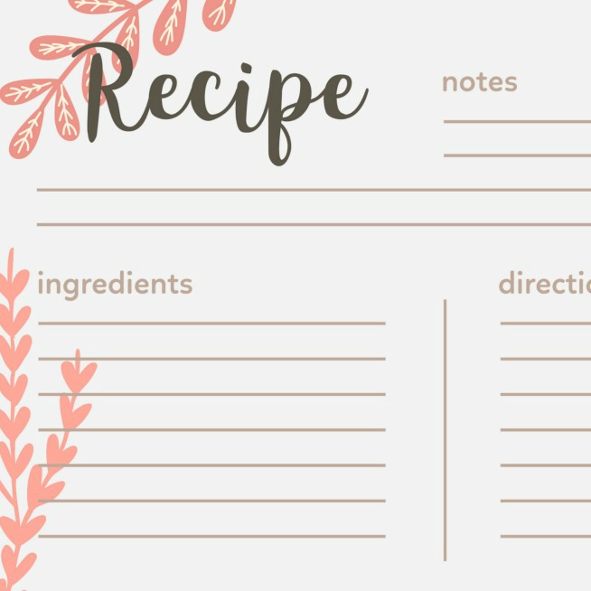 Kitchen Storage Home Amp Living Recipe Boxes Downloadable Recipe Cards Recipe Card Template 7