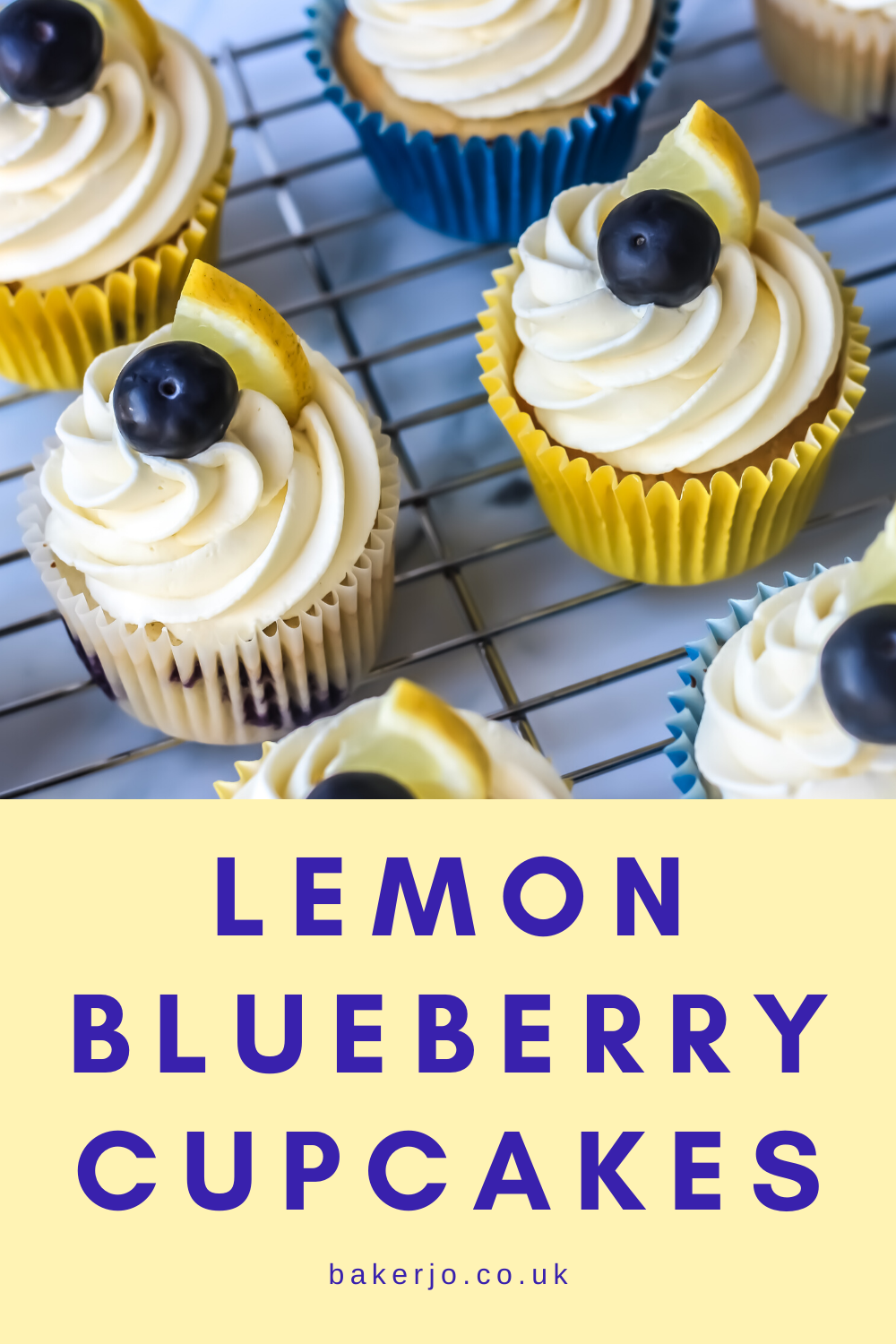 Lemon Blueberry Cupcakes With Whipped Cream Cheese Icing Baker Jo