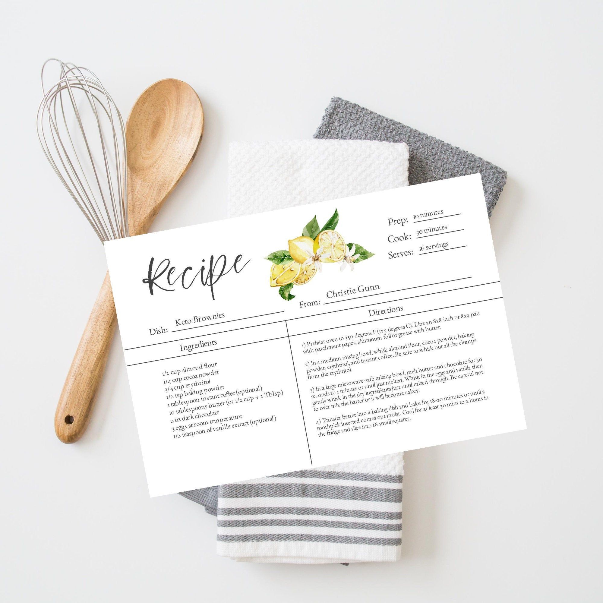 Lemon Recipe Cards Default Title Recipe Card Set Recipe Cards