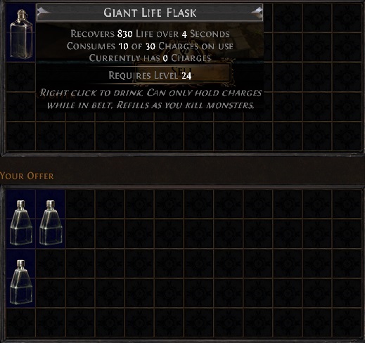 Life Flask Recipe Poe Vendor