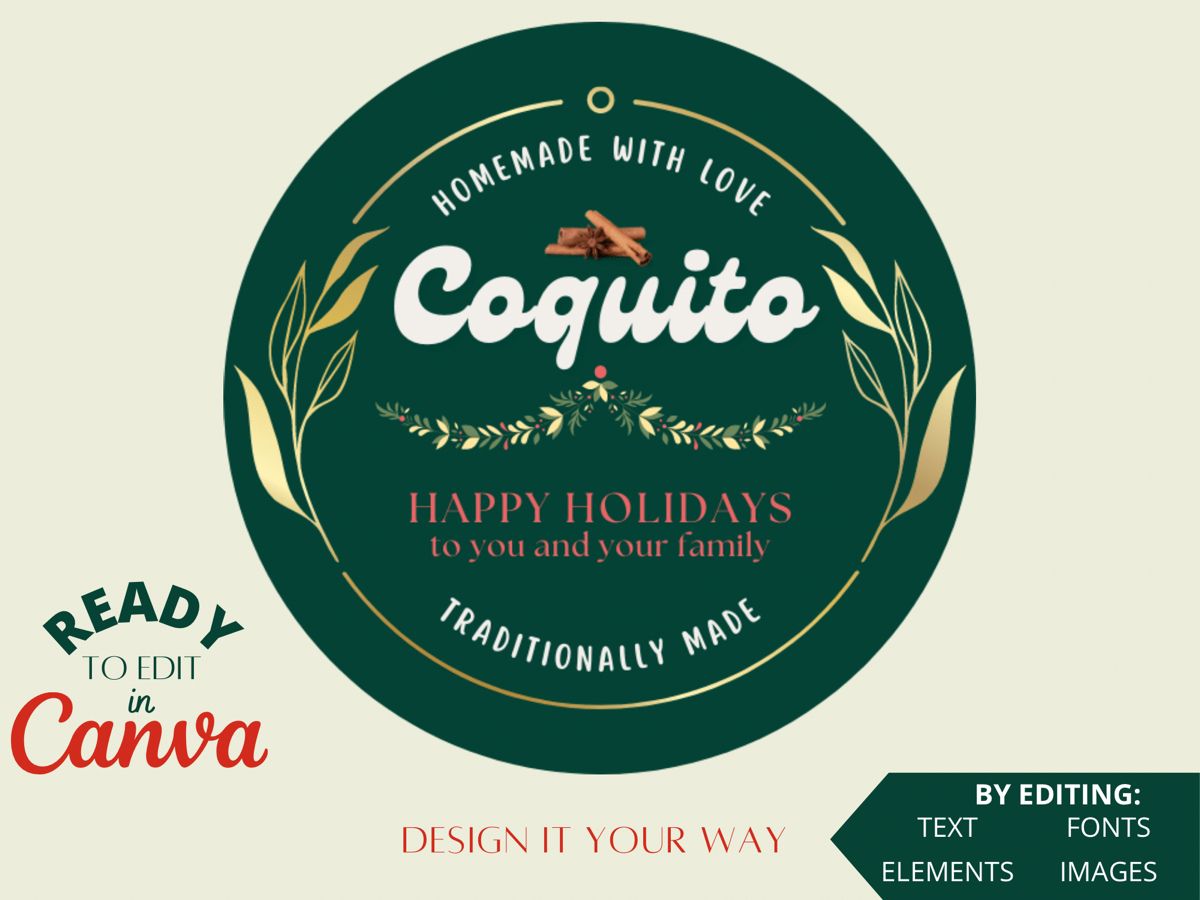 Limited Edition Editable Coquito Sticker Label Printable Etsy