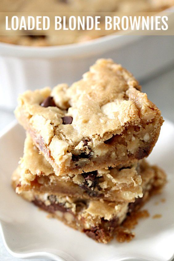 Loaded Blonde Brownies Recipe Blonde Brownies Brownie Recipes