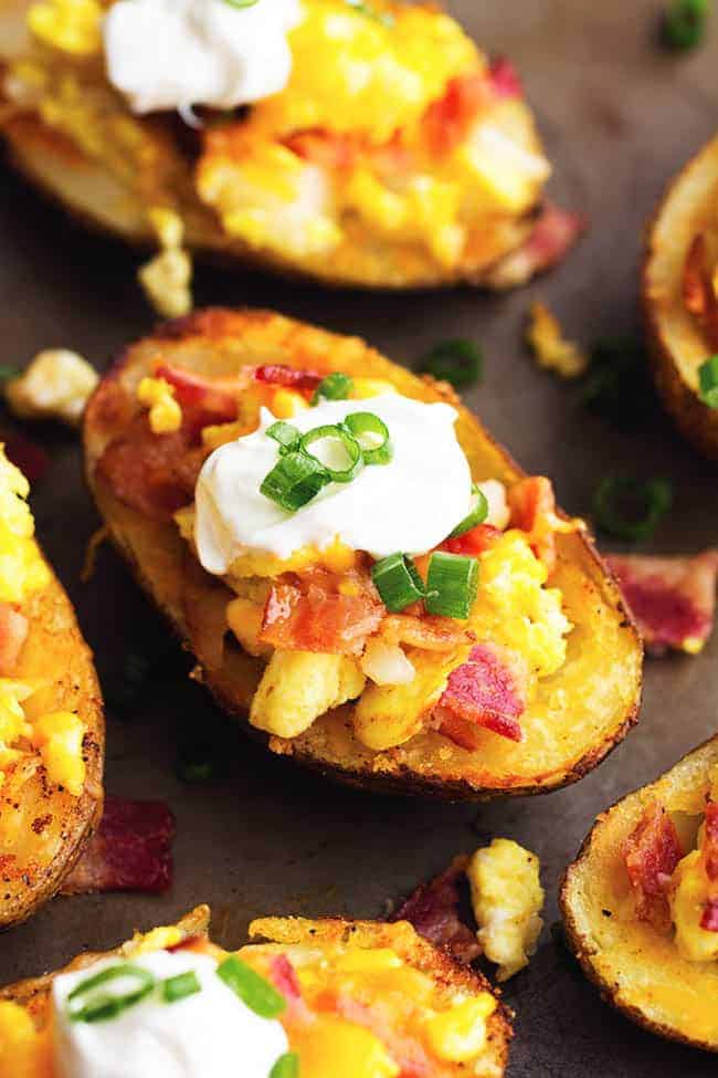 Loaded Breakfast Potato Skins The Recipe Critic