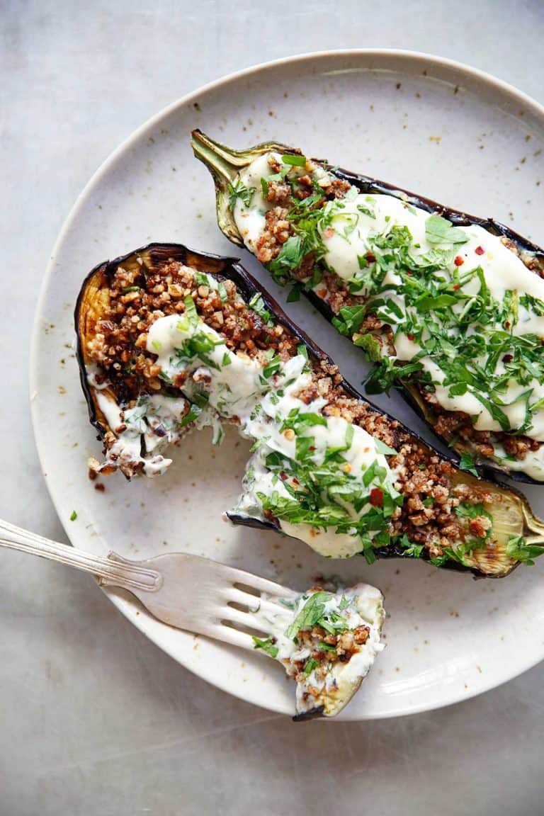 Loaded Grilled Eggplant Recipe With Creamy Sauce