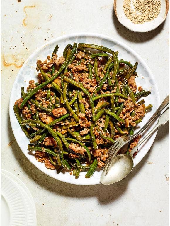 Long Bean Stir Fry With Pork Youtube