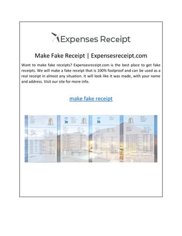 Make Fake Receipt Expensesreceipt Com By Expenses Receipt Issuu