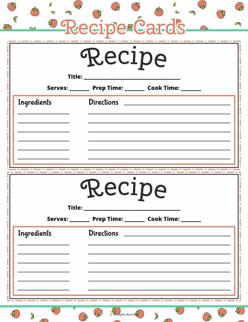 Make This Recipe Card Book With Free Printable Recipe Cards