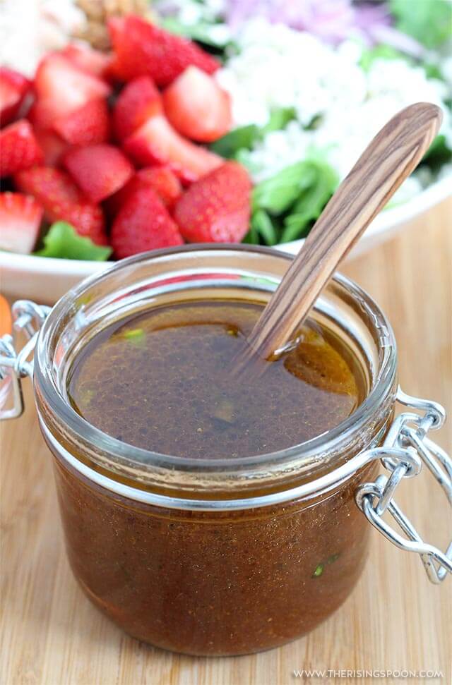 Maple Balsamic Vinaigrette Dressing The Rising Spoon