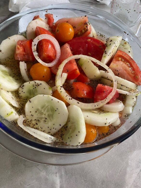 Marinated Cucumbers Onions And Tomatoes Cheekykitchen