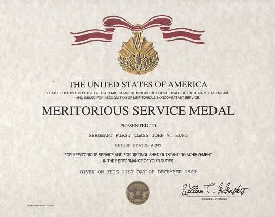 Meritorious Service Medal Benefits