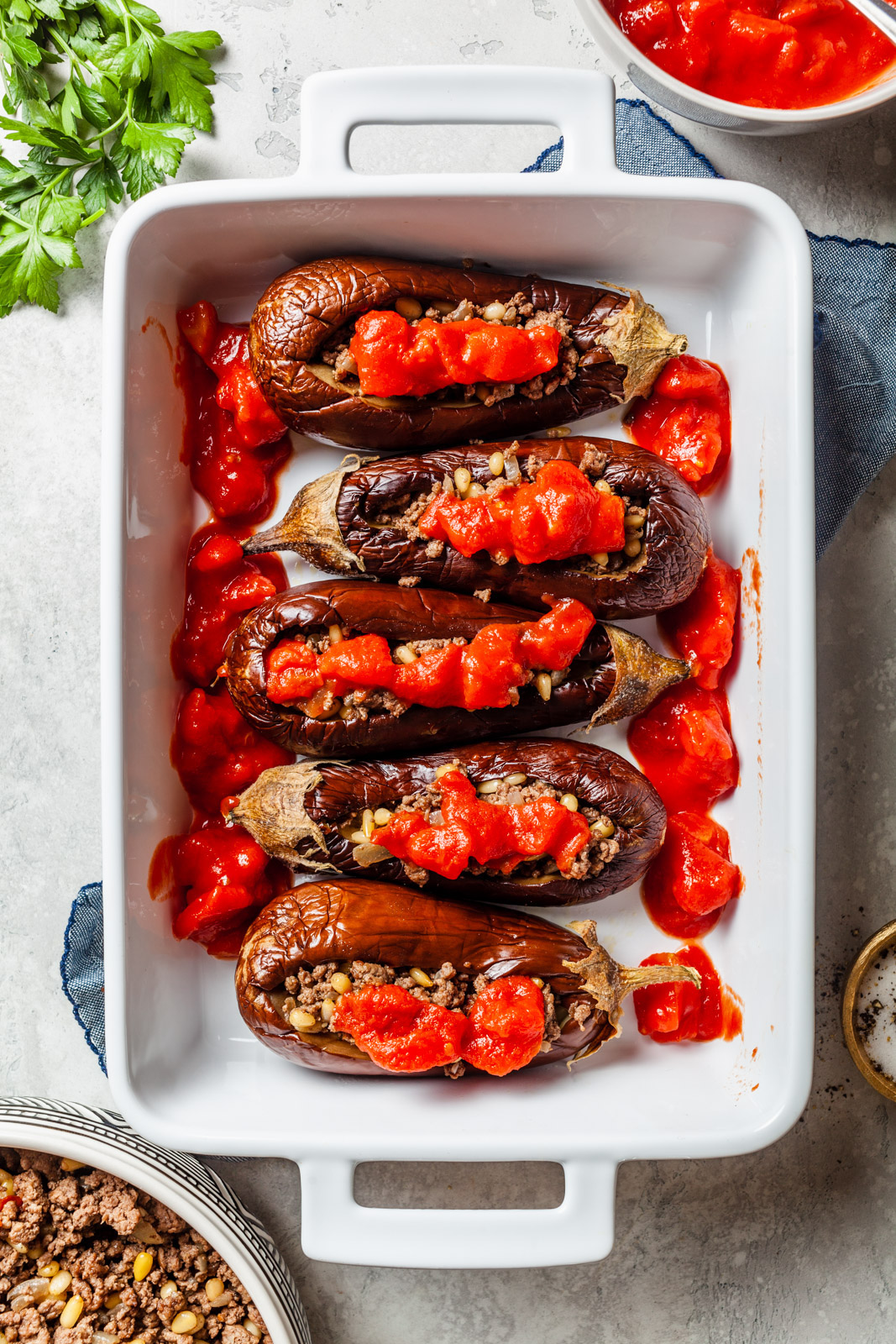 Middle Eastern Meat Stuffed Eggplant Olive Mango Receta Comida