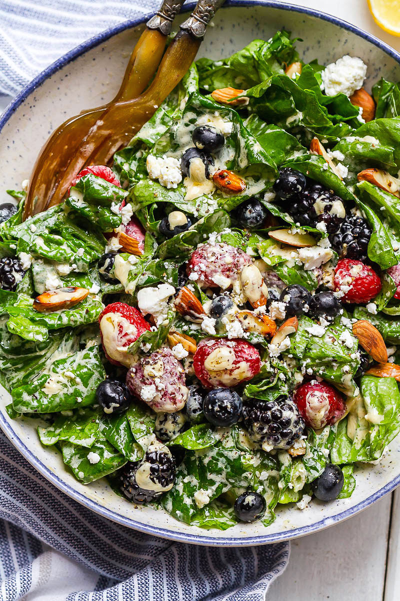 Mixed Berries Spinach Salad Recipe Eatwell101