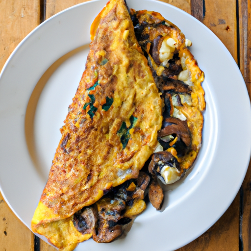 Mushroom Goat Cheese Omelette With Spinach Recipe Recipefiesta