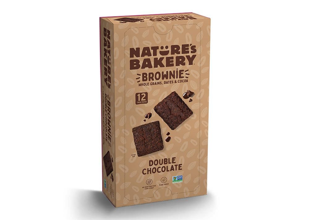 Nature S Bakery Double Chocolate Brownie Bars Whole Grains Dates 36