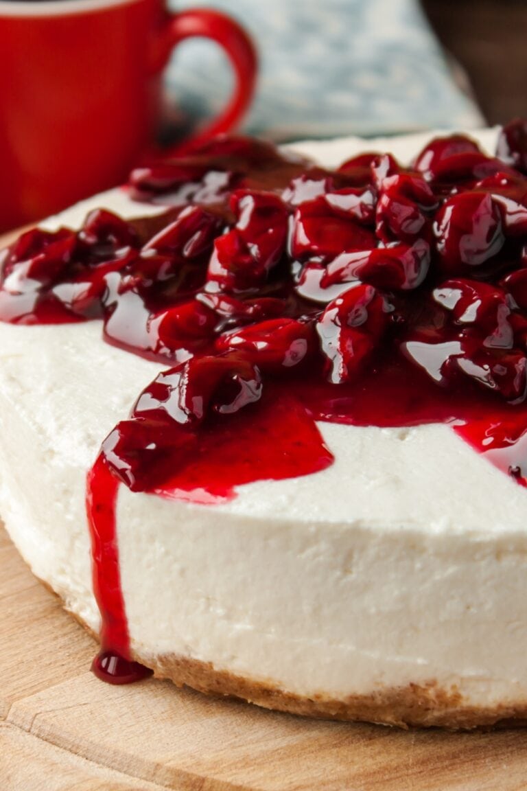 No Bake Cherry Cheesecake Easy Recipe Insanely Good