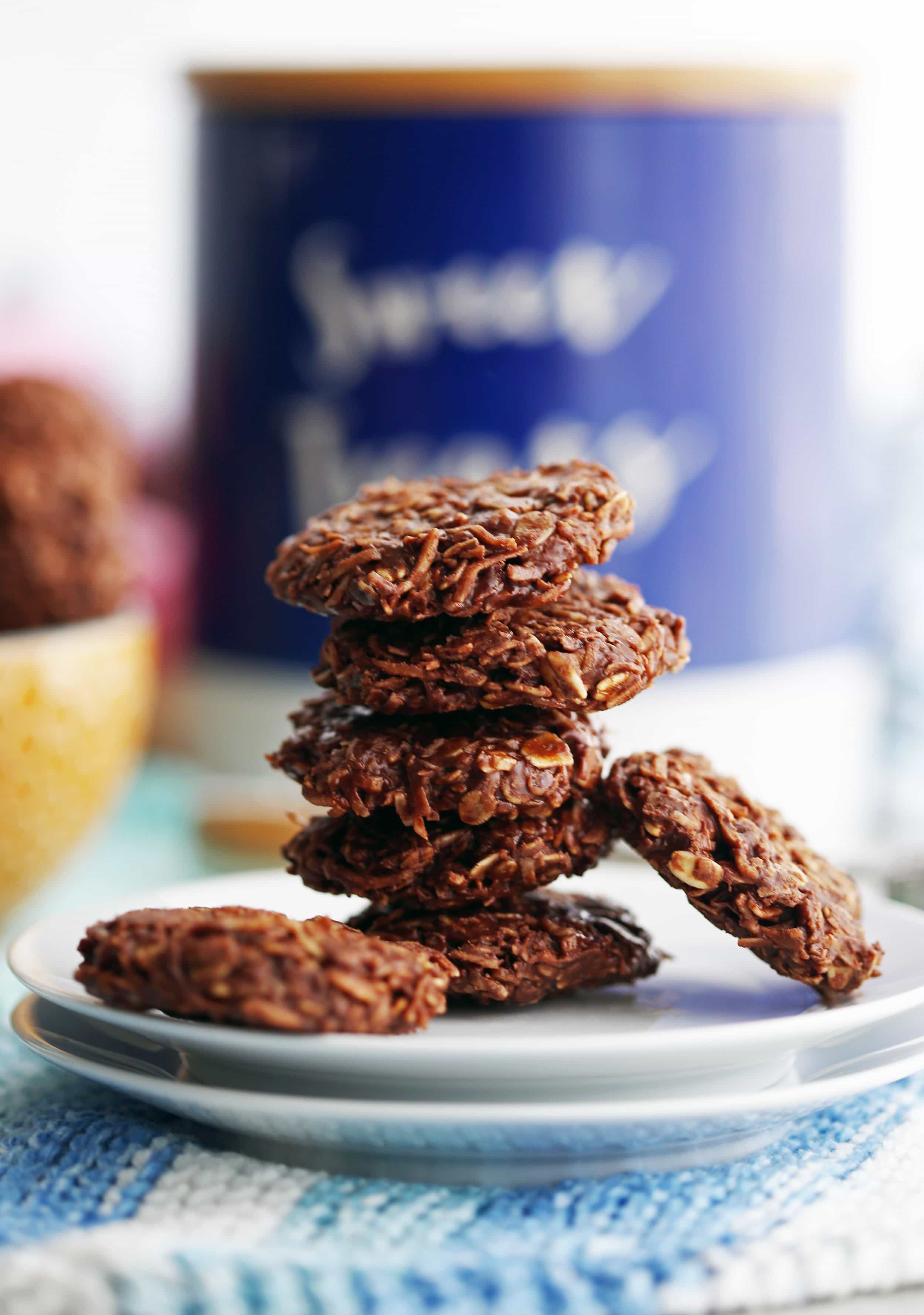 No Bake Peanut Butter Chocolate Coconut Cookies Yay For Food