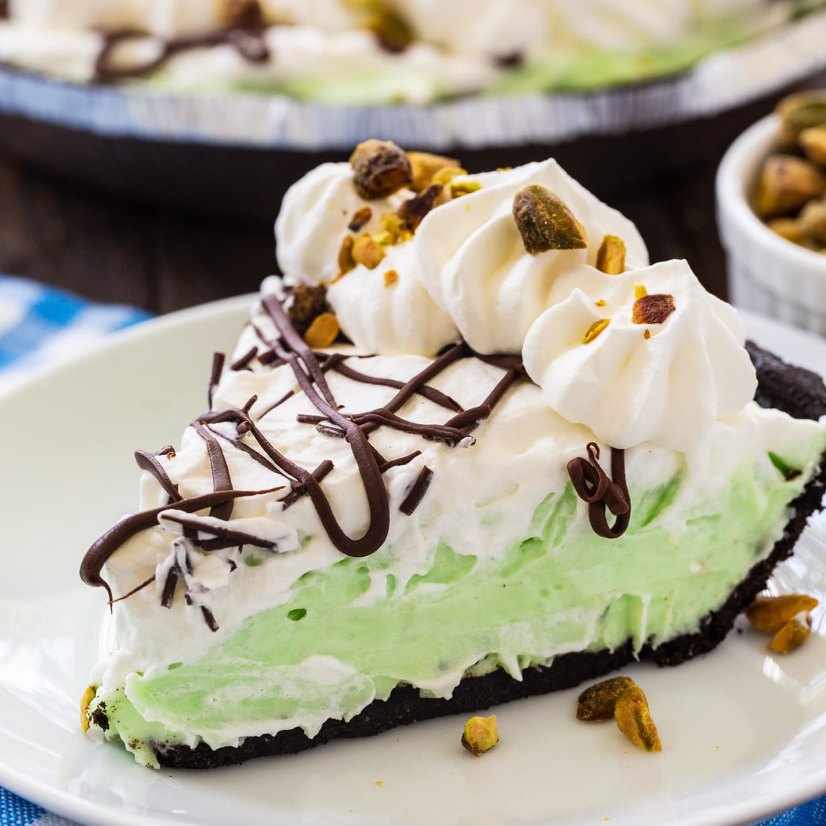 No Bake Pistachio Pudding Pie