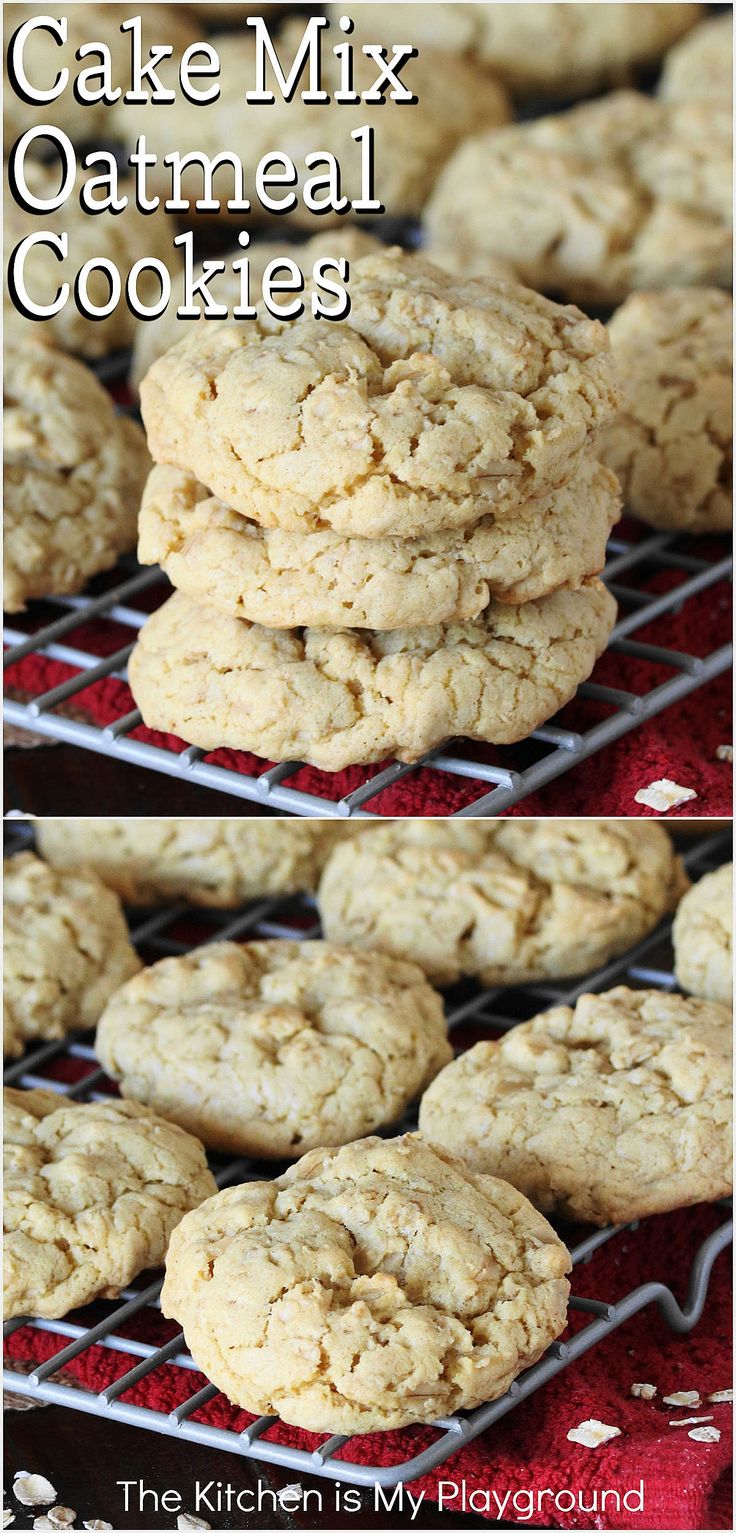 Oatmeal Cake Mix Cookies Recipe With Chocolate Chips Cupcakes And Cutlery