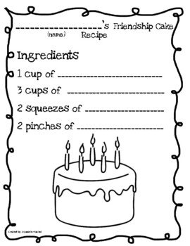 Old Fashioned Friendship Cake Recipe