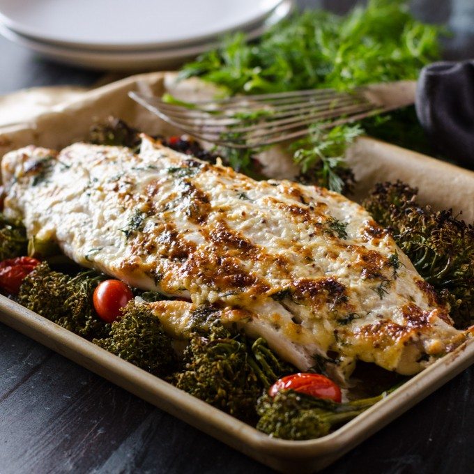 One Pan Baked Grouper With Broccolini Tomatoes Go Go Go Gourmet