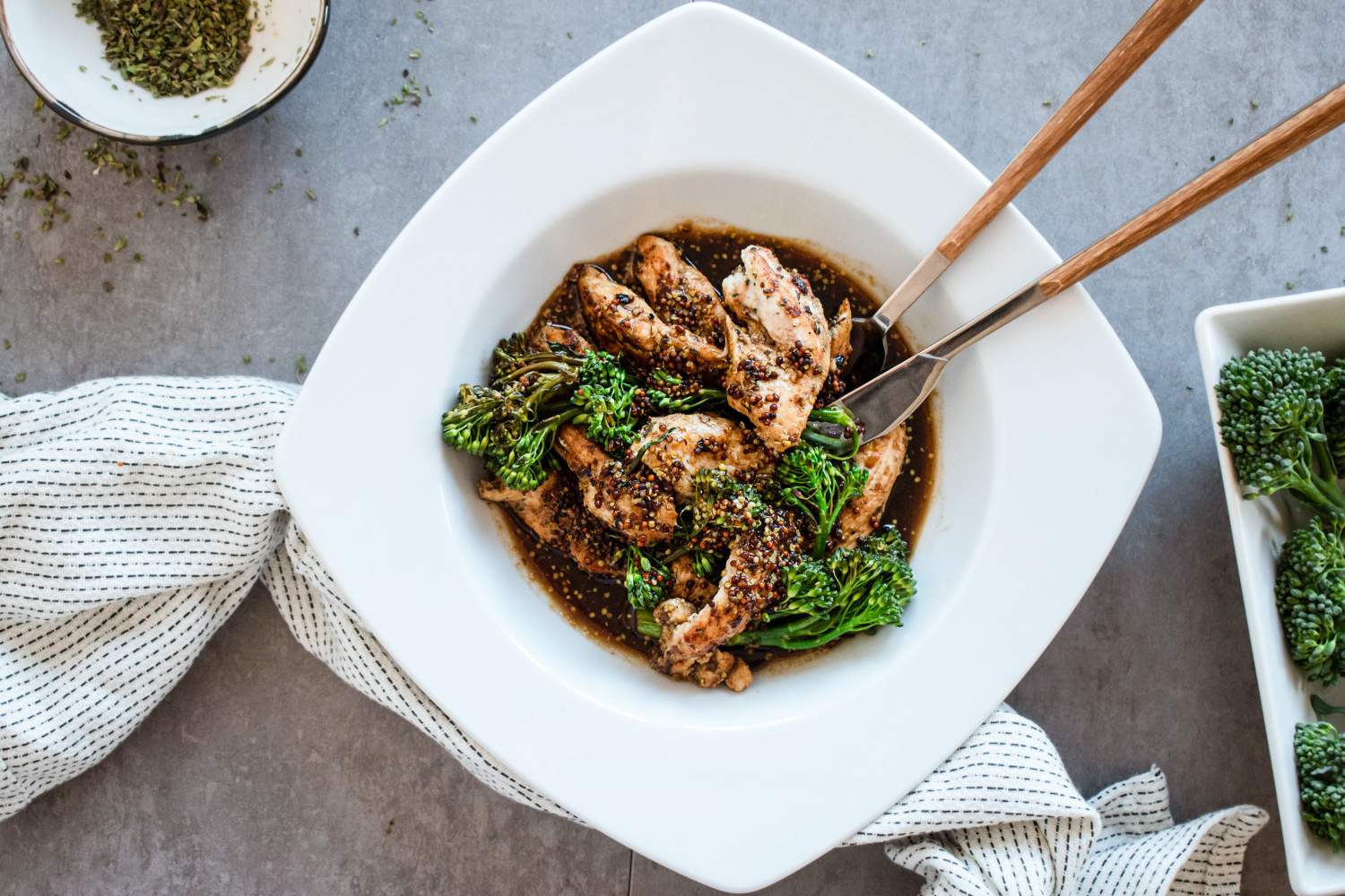 One Pan Honey Mustard Chicken And Broccolini Slender Kitchen