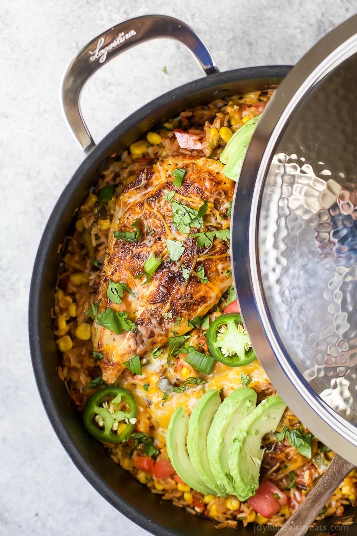 One Pan Southwestern Chicken And Rice Easy Chicken Dinner Recipe Recipe Easy Healthy