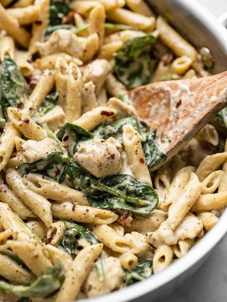 One Pot Creamy Pesto Chicken Pasta Recipe Budget Bytes