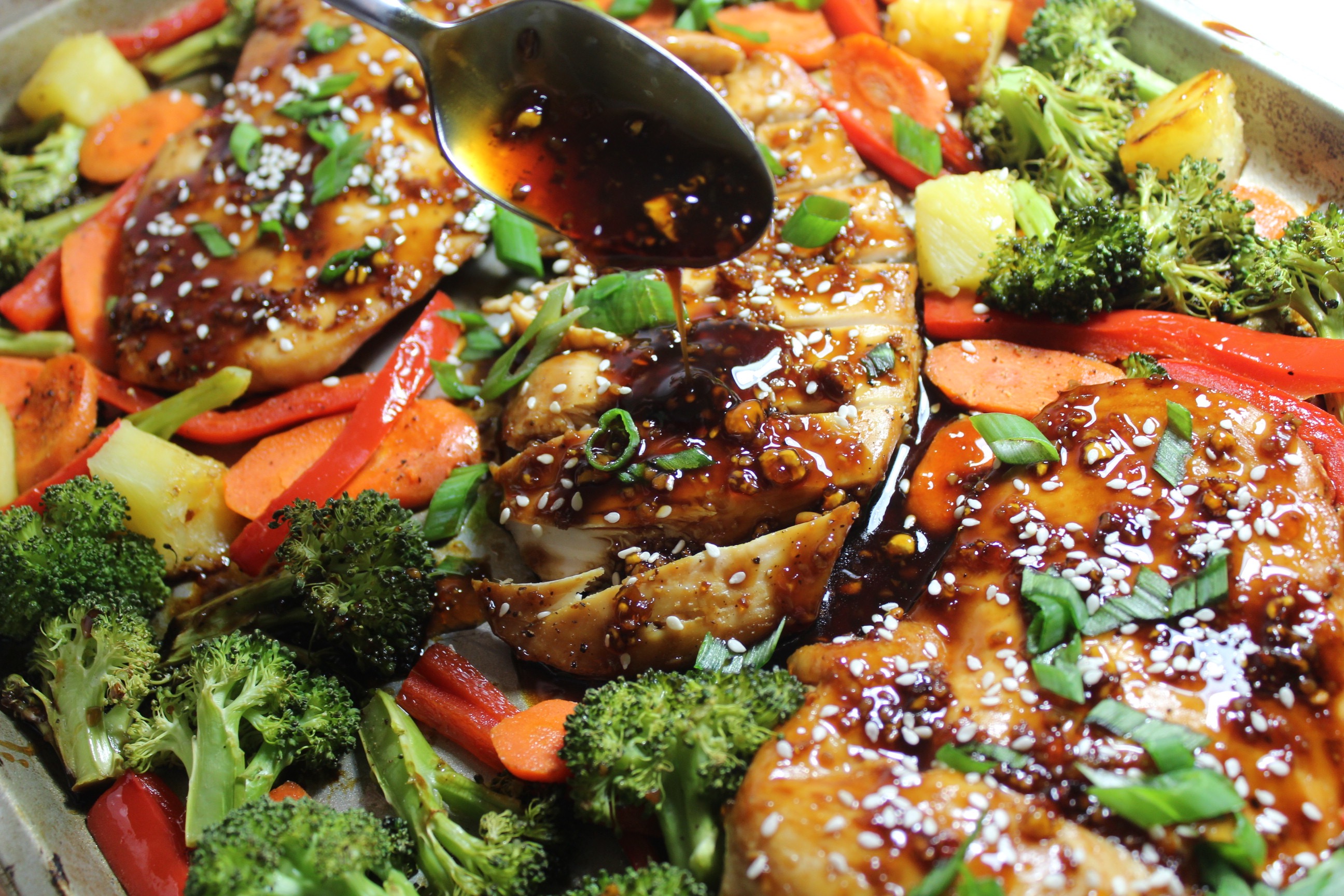 One Sheet Pan Sesame Teriyaki Chicken And Veggies Forks N Flip Flops