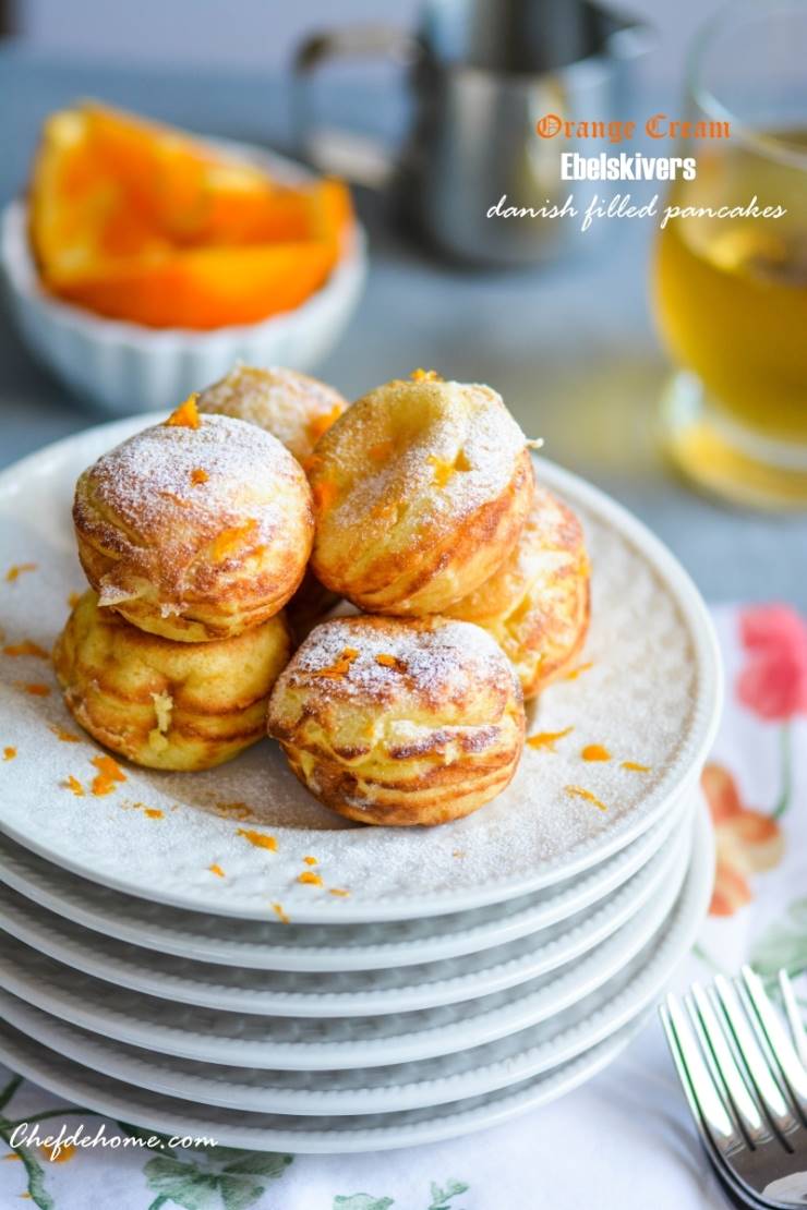 Orange Cream Ebelskivers Danish Style Filled Pancakes Recipe