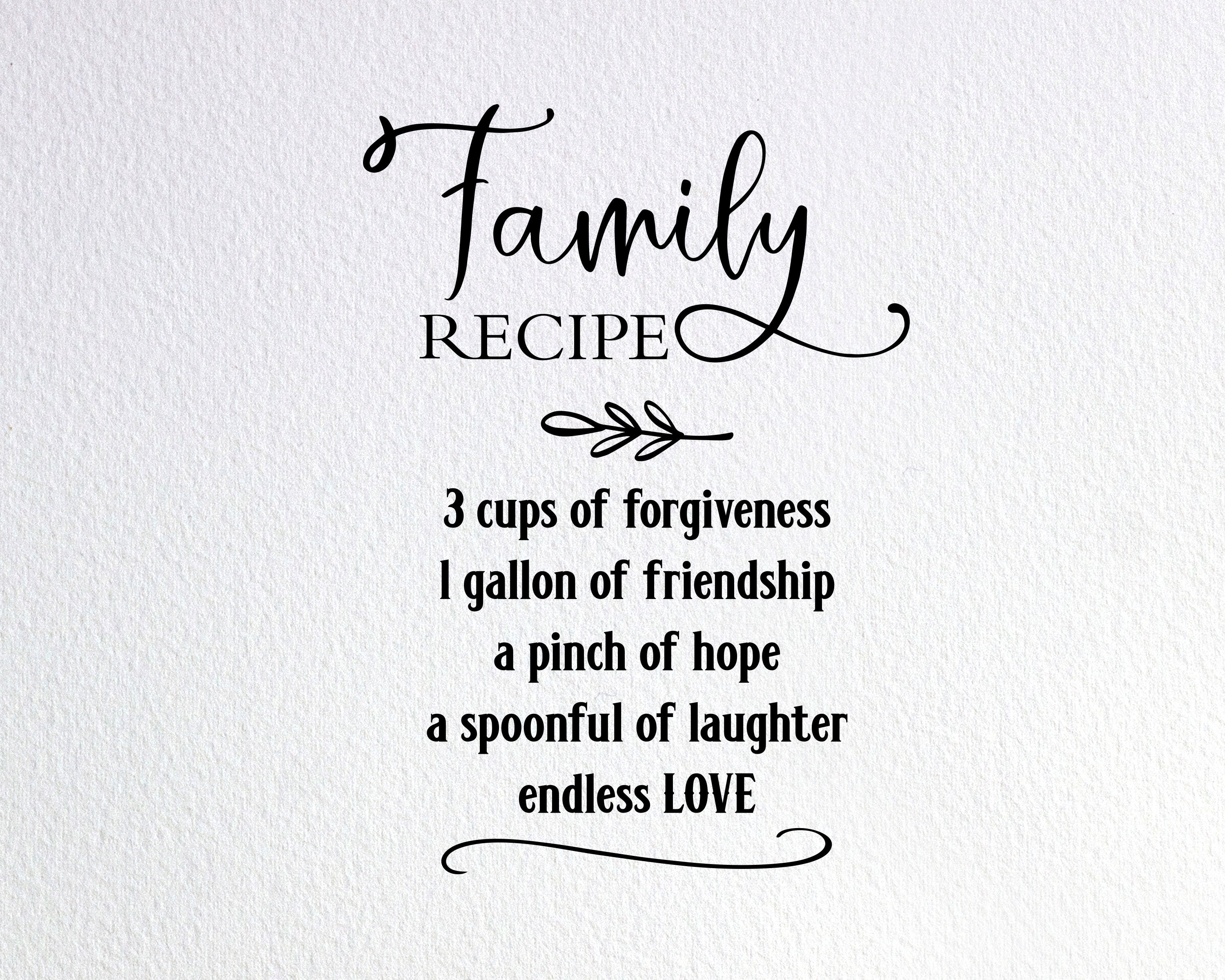 Our Family Recipe Svg Personalized Family Kitchen Sign Svg Etsy