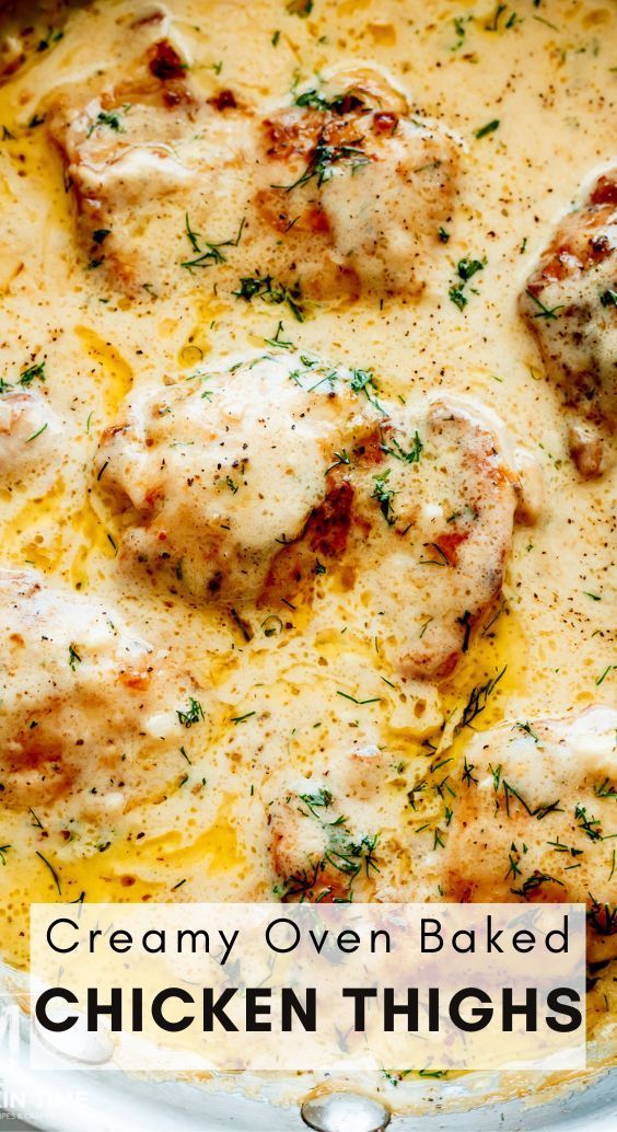 Oven Baked Creamy Chicken Thighs The Flavours Of Kitchen