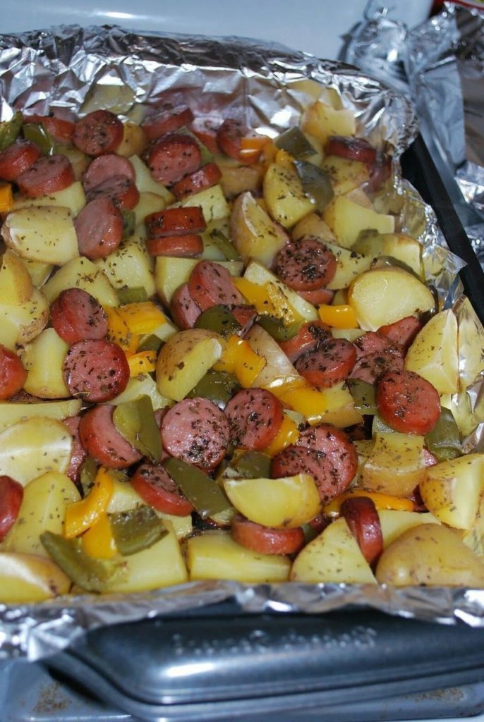 Oven Roasted Smoked Sausage And Potatoes Smoked Sausage And Potato