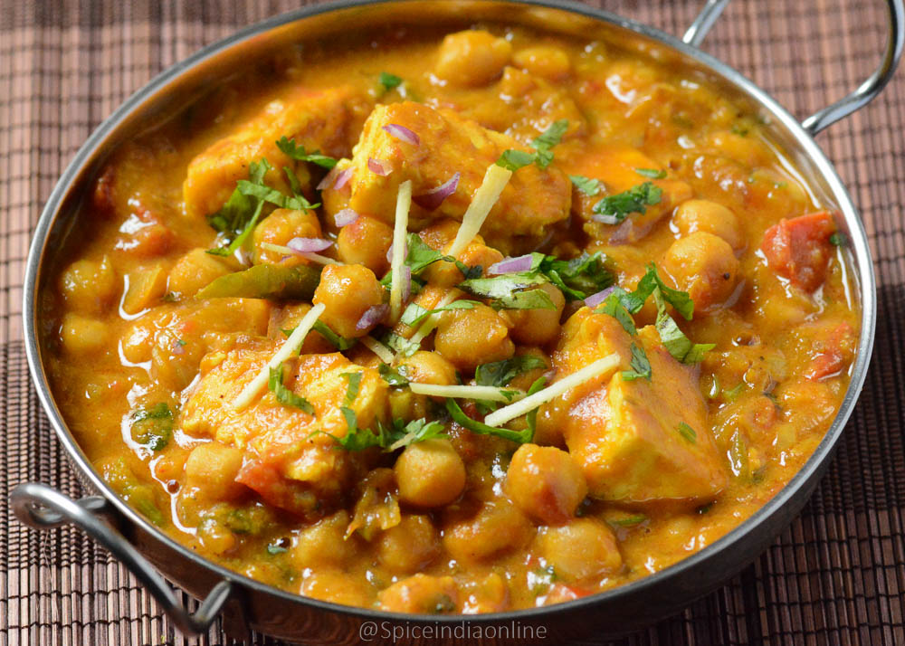 Paneer Chana Masala Recipe Chana Paneer Recipe Side Dish For Chapati Spiceindiaonline