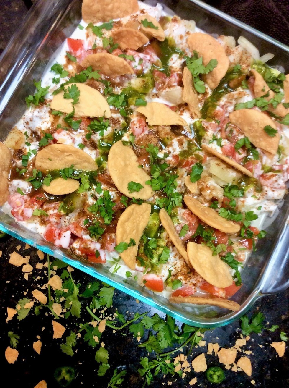 Papdi Chaat No Onion Papri Chaat Recipe Vege Home Cooking