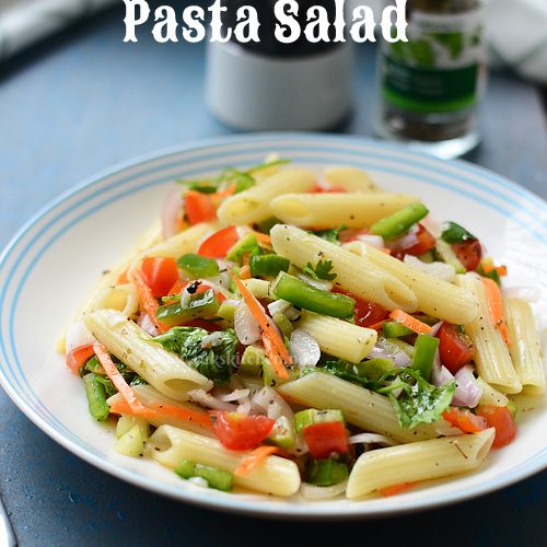 Pasta Salad Recipe Penne Pasta Salad Raks Kitchen Indian Vegetarian