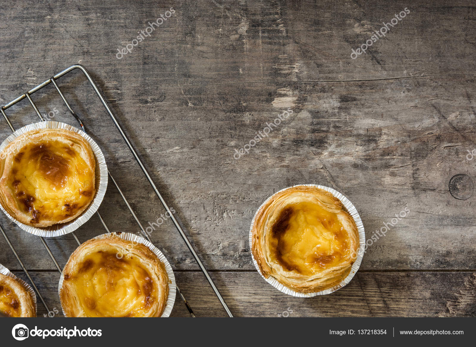 Pasteis De Nata Typical Portuguese Egg Custard Tart Stock Image