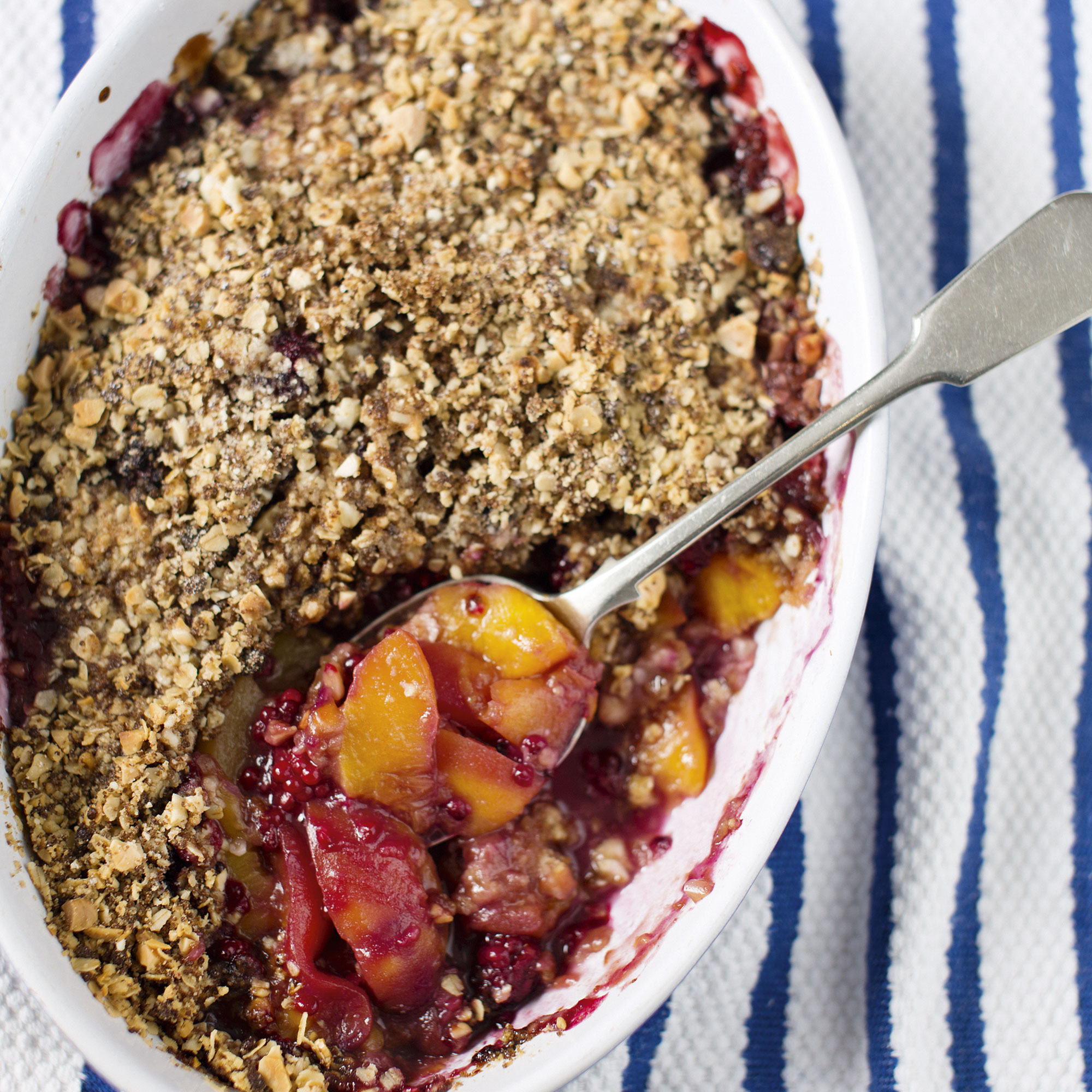 Peach And Blackberry Crumble Dessert Recipes Woman Home