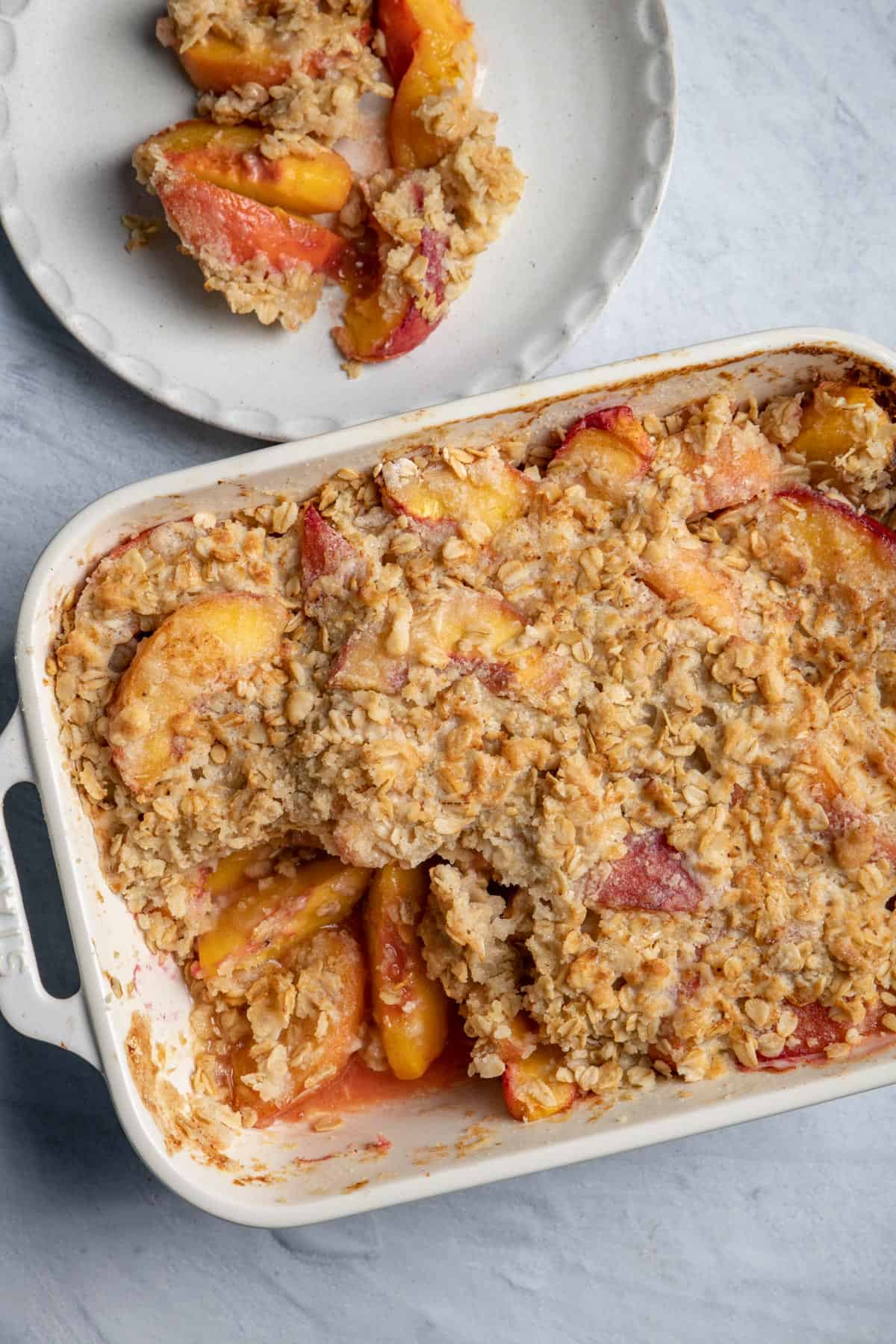 Peach Crisp Best Simple Recipe Feelgoodfoodie