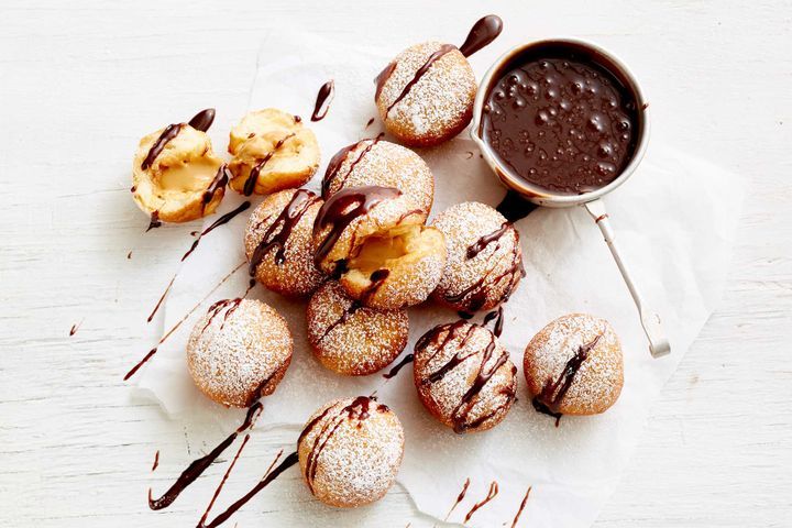 Peanut Butter Doughnut Balls With Nutella Rum Sauce Recipe Peanut