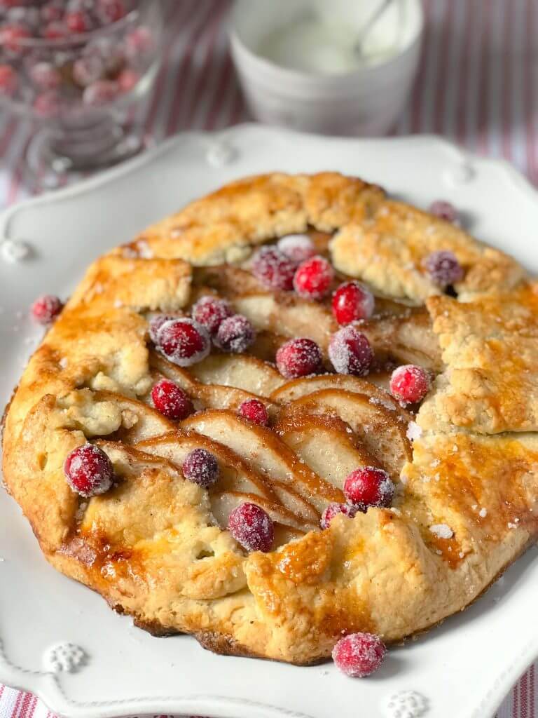 Pear Galette With Sparkling Cranberries Recipe Healthy Holiday Treats Gallette Recipe Fun