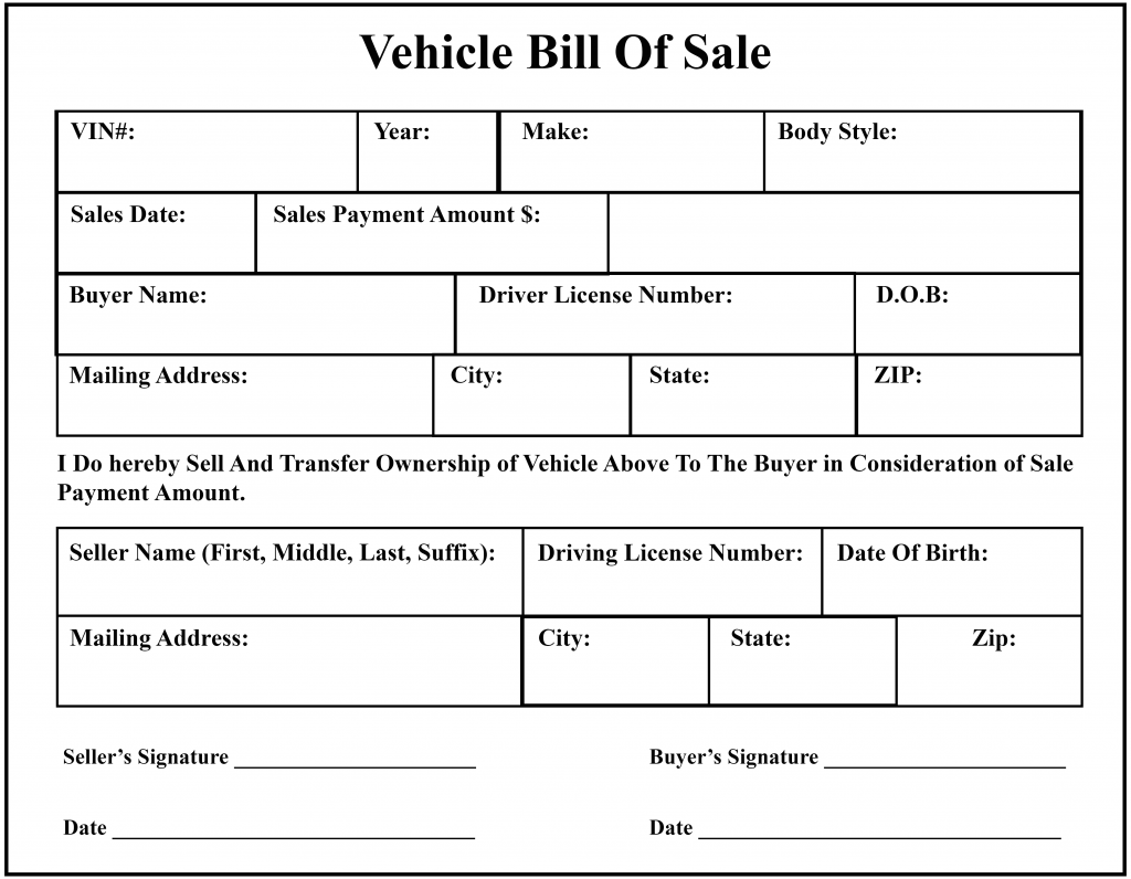 Pennsylvania Bill Of Sale Form For Dmv Car Boat Pdf Amp Word