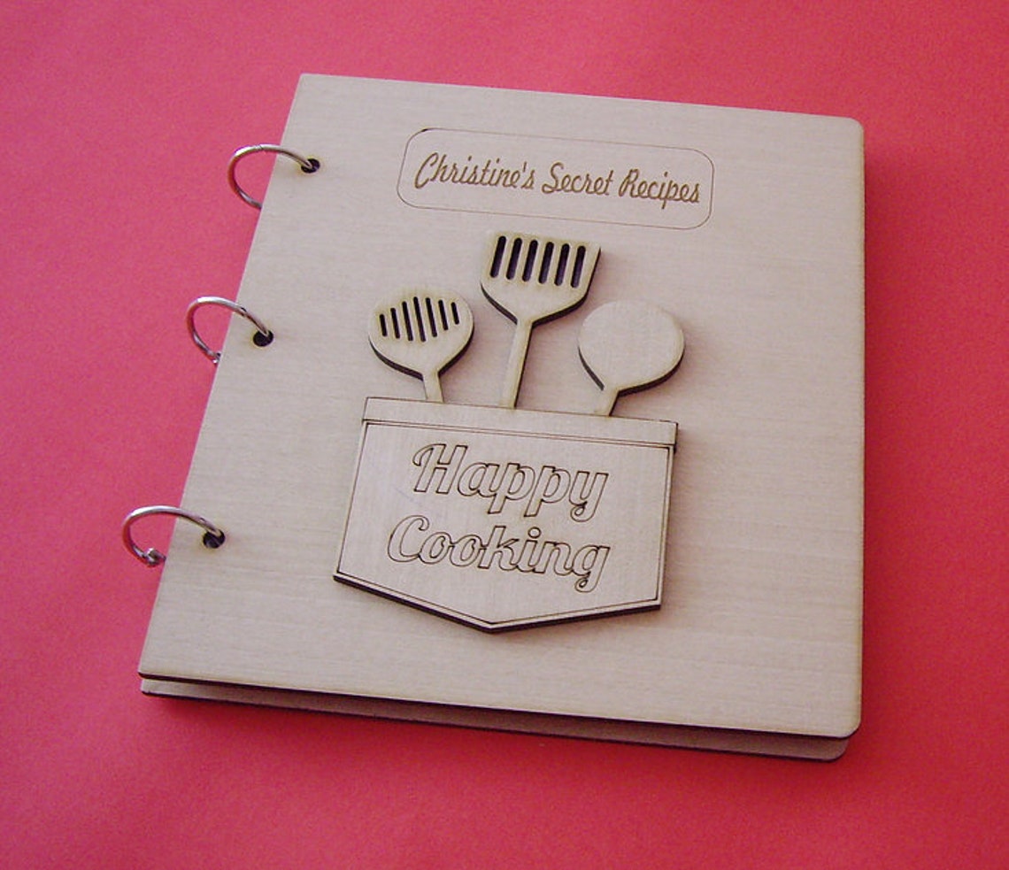 Personalized Cooking Book All Text On The Wooden Covers Can Etsy Uk