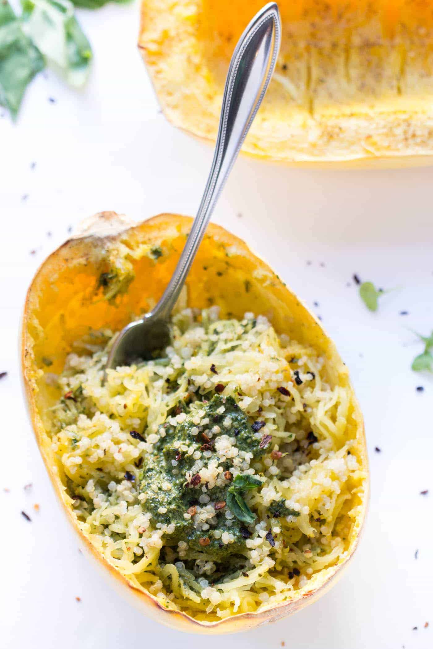 Pesto Spaghetti Squash Simply Quinoa