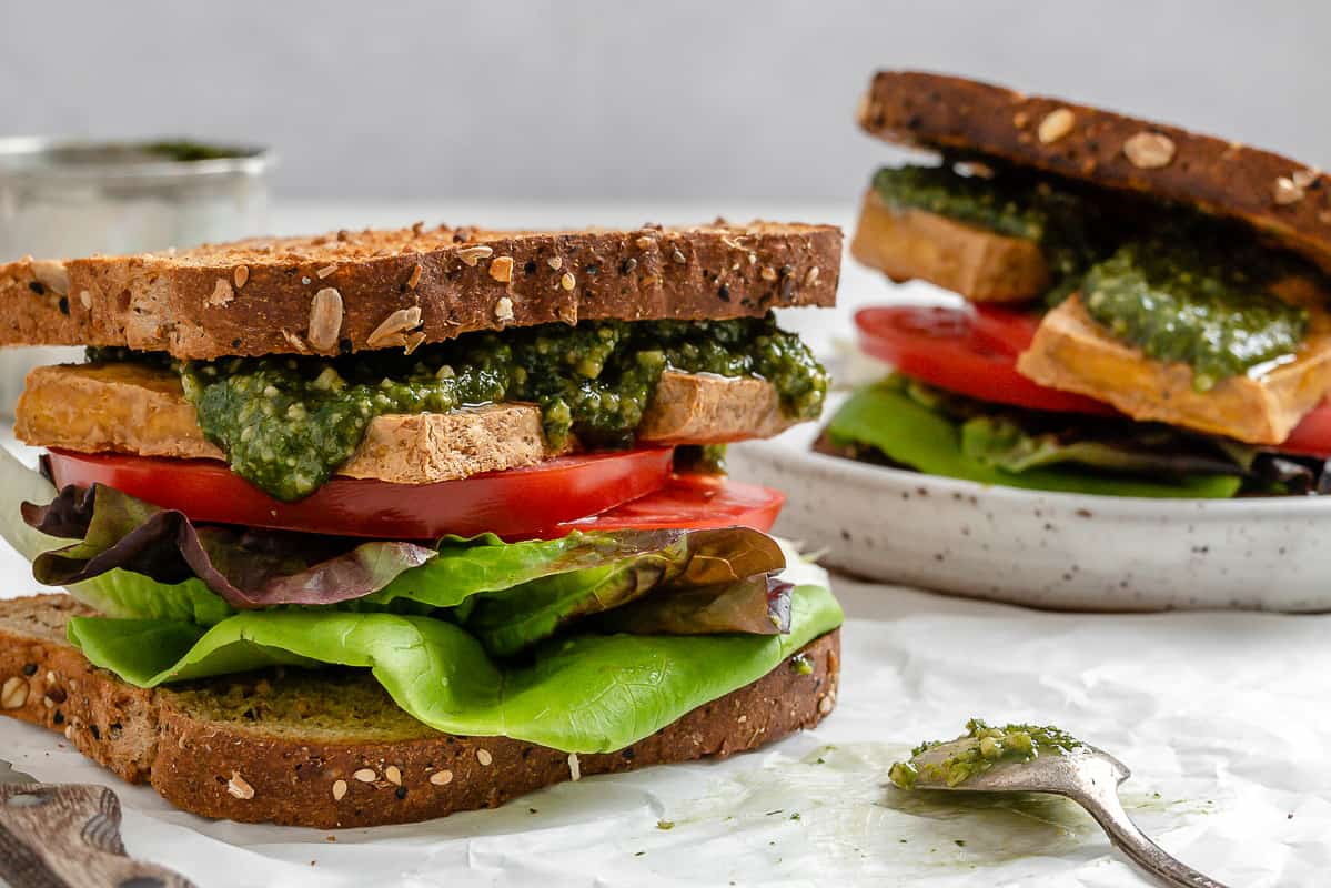 Pesto Tofu Sandwich Recipe Plant Based On A Budget