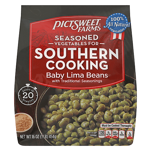 Pictsweet Farms Baby Lima Beans Southern Cooking Seasoned 16 Oz