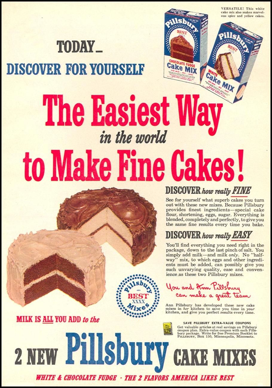 Pillsbury Cake Mixes Woman S Day 08 01 1949 P 15 Cake Food Ads