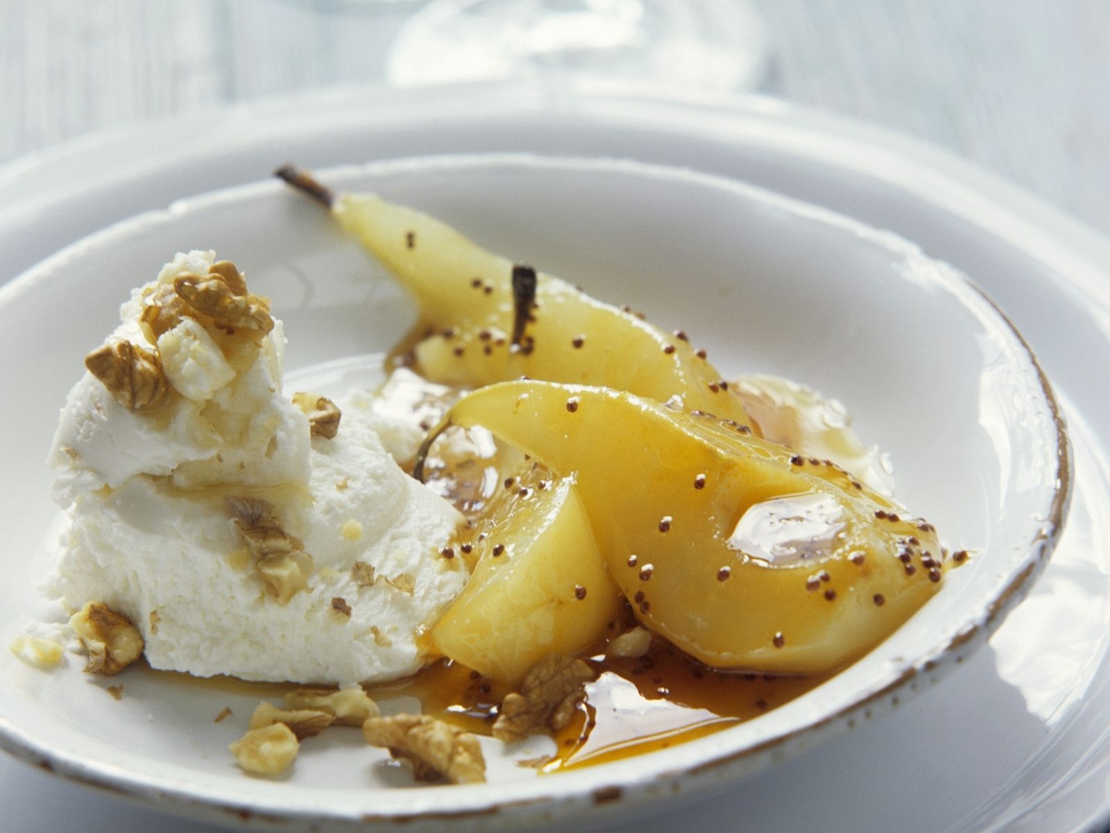 Poached Pears With Goat Cheese Recipe Eat Smarter Usa